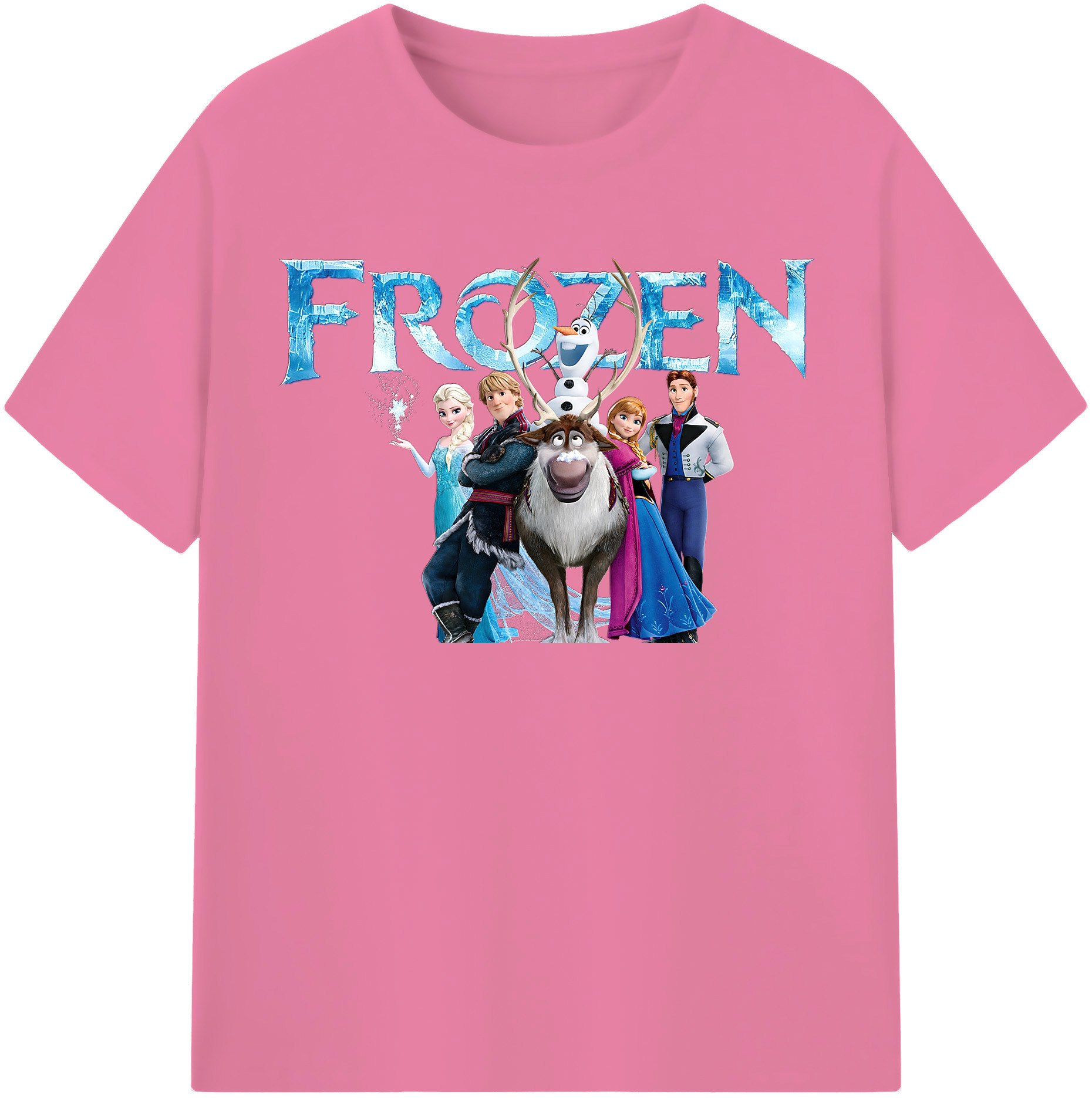（画像用） アナと雪の女王 アンナ エルサ Frozen Anna Elsa 綿100％半袖Tシャツ（フロントプリント）